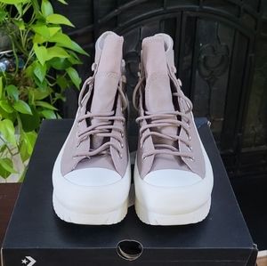 CONVERSE Lugged Leather Winter 2.0 Platform Boot Beige ‘Hummus’ Fleece Lining